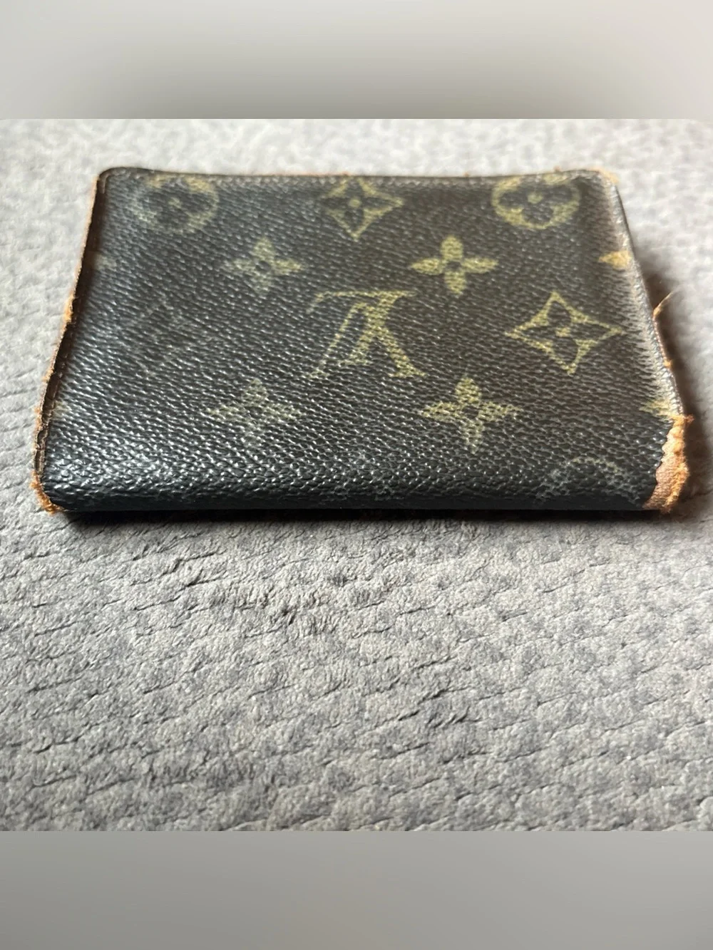 Louis Vuitton LV Monogram Bifold ID Holder & Credit Card Wallet Brown Authentic